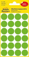 AVERY Zweckform 3597 selbstklebende Markierungspunkte 96 Stück (Ø18mm, ablösbare Klebepunkte auf 4 Bogen, Farbcodierung, runde Aufkleber für Kalender, Planer und zum Basteln, Papier) grün