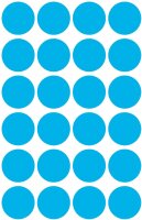 AVERY Zweckform 3005 selbstklebende Markierungspunkte 96 Stück (Ø18mm, Klebepunkte auf 4 Bogen, Punktaufkleber zur Farbcodierung, runde Aufkleber für Kalender, Planer und zum Basteln, Papier) blau