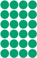 AVERY Zweckform 3006 selbstklebende Markierungspunkte 96 Stück (Ø18mm, Klebepunkte auf 4 Bogen, Punktaufkleber zur Farbcodierung, runde Aufkleber für Kalender, Planer und zum Basteln, Papier) grün