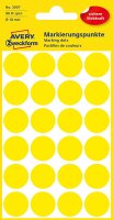 AVERY Zweckform 3007 selbstklebende Markierungspunkte 96 Stück (Ø18mm, Klebepunkte auf 4 Bogen, Punktaufkleber zur Farbcodierung, runde Aufkleber für Kalender, Planer und zum Basteln, Papier) gelb