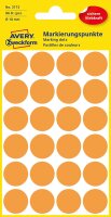 AVERY Zweckform 3173 selbstklebende Markierungspunkte (Ø 18 mm, 96 Klebepunkte auf 4 Bogen, runde Aufkleber für Kalender, Planer und zum Basteln, Papier, matt) neonorange