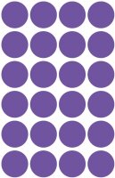 AVERY Zweckform 3118 Selbstklebende Markierungspunkte, Violett (Ø 18 mm; 96 Klebepunkte auf 4 Bogen; Runde Aufkleber für Kalender, Planer und zum Basteln) Papier, matt