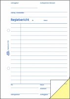 AVERY Zweckform 1306 Regiebericht (A5, mit 2 Blatt Blaupapier, von Rechtsexperten geprüft, für Deutschland/Österreich zur Dokumentation von Arbeitsleistung und Materialverbrauch, 2x50 Blatt) weiß/gelb