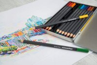 Eberhard Faber 516112 - Artist Color Farbstifte, Metalletui mit 12 Farben, hexagonale Form, für modernes Grafikdesign, feine Zeichnungen und farbstarke Aquarelle