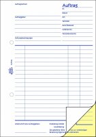AVERY Zweckform 1725 Auftrag (A5, 2x40 Blatt, selbstdurchschreibend mit farbigem Durchschlag, zur systematischen Erfassung aller relevanten Auftragspositionen) weiß/gelb