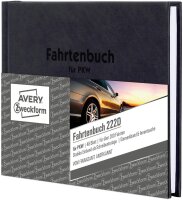 AVERY Zweckform 222D Fahrtenbuch (für PKW, Hardcover vom Finanzamt anerkannt, A6 quer, 96 Seiten insgesamt 235 Fahrten, mehr Platz pro Eintrag, für Deutschland und Österreich)
