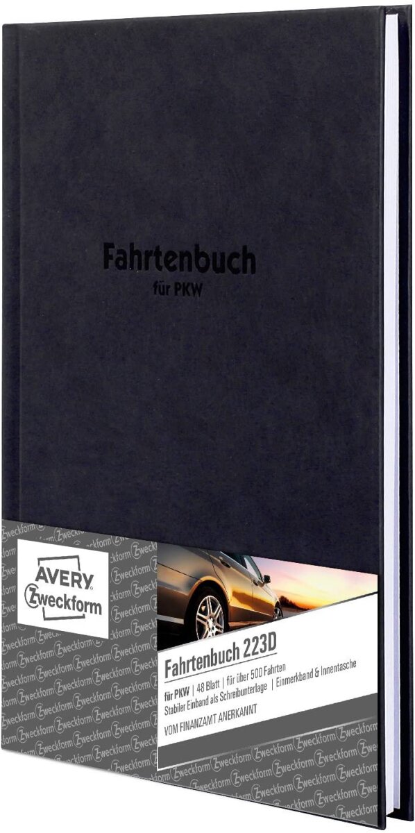 AVERY Zweckform 223D Fahrtenbuch (für PKW, Hardcover vom Finanzamt