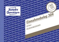 AVERY Zweckform 304 Einnahmebeleg mit Dokumentendruck (A6 quer, von Rechtsexperten geprüft, für Deutschland zur ordnungsgemäßen, kostengünstigen Buchführung, 50 Blatt) grün