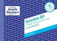 AVERY Zweckform 361 Gutschein (A6 quer, mit 1 Blaupapier,...