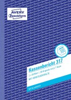 AVERY Zweckform 317 Kassenbericht (A5, mit 1 Blatt Blaupapier, von Rechtsexperten geprüft, für Deutschland und Österreich zur ordnungsgemäßen, kostengünstigen Buchführung, 2x50 Blatt) weiß/gelb