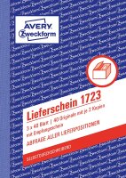 AVERY Zweckform 1723 Lieferschein mit Empfangsschein (A6,...