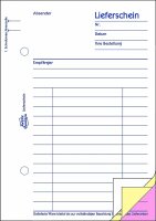 AVERY Zweckform 1723 Lieferschein mit Empfangsschein (A6, 3x40 Blatt, selbstdurchschreibend mit farbigen Durchschlägen, zur Abfrage aller Lieferpositionen) weiß/gelb/rosa