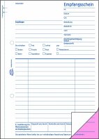 AVERY Zweckform 726 Lieferschein mit Empfangsschein (A5, 2x50 Blatt, mit 1 Blatt Blaupapier und farbigem Durchschlag, zur Abfrage aller Lieferpositionen) weiß/rosa