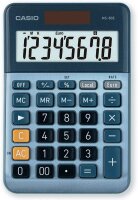 CASIO Tischrechner MS-80E, 8-stellig, Währungsumrechnung, Aluminiumfront, Schnellkorrekturtaste, Solar-/Batteriebetrieb