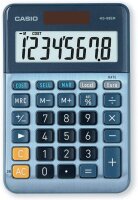 CASIO Tischrechner MS-88EM, 8-stellig, Währungsumrechnung, Cost / Sell / Margin, Aluminiumfront, Solar-/Batteriebetrieb