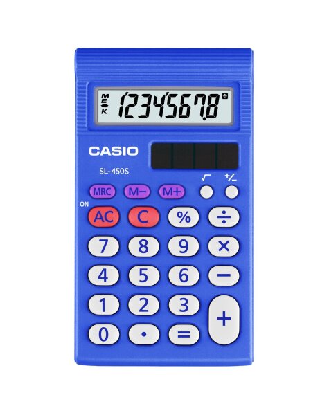 Casio SL-450S, 8-stellig, Wissenschaftlicher Taschenrechner, Taschenrechner-Einsteigermodell, Solar-/Batteriebetrieb
