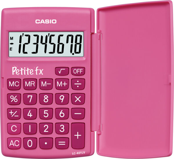 Casio LC-401LV-PK, 8-stellig, Wissenschaftlicher Taschenrechner, LCD-Anzeige, Wurzelberechnungen, Batteriebetrieb