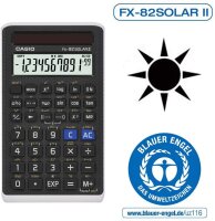 Casio FX-82SOLARII, Standard Schulrechner,144 integrierte Funktionen, LCD-Anzeige, Solarbetrieb
