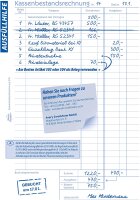 AVERY Zweckform 318 Kassenbestandsrechnung (A5, von Rechtsexperten geprüft, für Deutschland und Österreich zur ordnungsgemäßen, kostengünstigen Buchführung, 50 Blatt) weiß