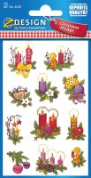 AVERY Zweckform Art. 4050 Aufkleber Weihnachten 22 Weihnachtsgestecke (glitzernde Weihnachtssticker aus Papier, selbstklebende Weihnachtdeko für Karten, Geschenke, DIY) 2 Bogen mit je 11 Stickern