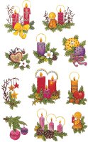 AVERY Zweckform Art. 4050 Aufkleber Weihnachten 22 Weihnachtsgestecke (glitzernde Weihnachtssticker aus Papier, selbstklebende Weihnachtdeko für Karten, Geschenke, DIY) 2 Bogen mit je 11 Stickern
