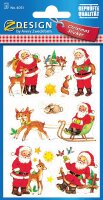 AVERY Zweckform Art. 4053 Aufkleber Weihnachten 15 Weihnachtsmänner mit Details (Weihnachtssticker aus Papier, selbstklebende Weihnachtsdeko für Karten, Geschenke, DIY) 3 Bogen mit je 8 Stickern