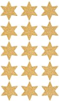 AVERY Zweckform Art. 4112 Aufkleber Weihnachten 30 goldene Sterne (glitzernde Weihnachtssticker aus Papier, selbstklebende Weihnachtdeko für Karten, Geschenke, DIY) 2 Bogen mit je 15 Sternstickern
