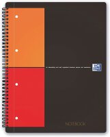 Oxford 100103664 - International Notebook, A4+, kariert, 80 Blatt, stabiler Kartondeckel, grau