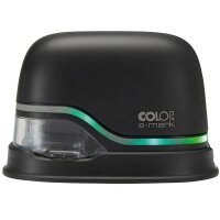 COLOP e-mark schwarz Mobiler Drucker für Profis bis zu 5.000 mehrfarbige Abdrucke inkl. kostenloser App Datums-, Uhrzeit- und Nummerierungsgenerator