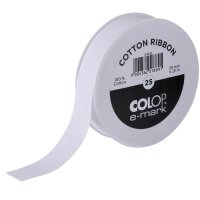 COLOP e-mark Baumwollband weiß Geschenkband 25 mm x 25 m zur Bedruckung mit dem e-mark