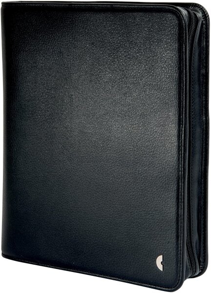 Chronoplan 50163 nachfüllbarer Terminplaner / Organizer / Terminkalender Mappe aus Kunstleder (Format A5 (220 x 275 mm) mit Reißverschluss, Ringbuch, ohne Kalendarium) schwarz