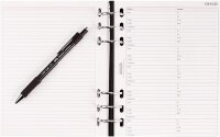 Chronoplan 50173 nachfüllbarer Terminplaner / Organizer / Terminkalender Mappe aus Premium Vollrindleder (Format A5 (220 x 275 mm) mit Reißverschluss, Ringbuch, ohne Kalendarium) schwarz