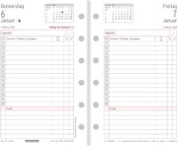 Chronoplan 50602 Kalendereinlage 2022, Tagesplan im Mini Format (79x125mm), Ersatzkalendarium, ideal für detaillierte Tagesplanung, Multilochung (1 Tag auf 1 Seite), weiß