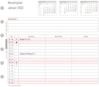 Chronoplan 50622 Kalendereinlage 2022, Monatsplan im Mini Format (79x125mm), Ersatzkalendarium, ideal für übersichtliche Monatsplanung, Universallochung (je ein Monat pro Seite zum Ausklappen), weiß