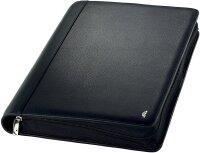 Chronoplan 50864 nachfüllbarer Terminplaner / Organizer / Terminkalender Mappe aus Premium Vollrindleder (Format A4 (265 x 345 mm) mit Reißverschluss, Ringbuch, ohne Kalendarium) schwarz