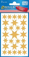 AVERY Zweckform 52252 Aufkleber Weihnachten 54 goldene Sterne (Weihnachtssticker mit Goldeffekt, selbstklebende Weihnachtdeko für Karten, Geschenke, DIY) 2 Bogen mit je 27 Sternstickern