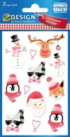 AVERY Zweckform 52293 Aufkleber Weihnachten 22 Weihnachtstiere (Weihnachtssticker aus Leinenpapier, selbstklebende Weihnachtsdeko für Karten, Geschenke, DIY) 2 Bogen mit je 11 Stickern
