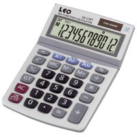 LEO DK238T Tischrechner 12-stellig, LCD Display Solar und...