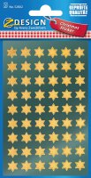 AVERY Zweckform 52802 Aufkleber Weihnachten 108 goldene Sterne (Weihnachtssticker aus Glanzpapier, selbstklebende Weihnachtdeko für Karten, Geschenke, DIY) 2 Bogen mit je 54 Sternstickern