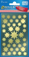 AVERY Zweckform 52804 Aufkleber Weihnachten 78 goldene Sterne (Weihnachtssticker aus Glanzpapier, selbstklebende Weihnachtsdeko für Karten, Geschenke, DIY) 2 Bogen mit je 39 Sternstickern