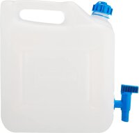 2er Set Hünersdorff Wasserkanister 12 Liter in Natur mit blauen Hahn zum Ausgießen