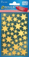 AVERY Zweckform 52806 Aufkleber Weihnachten 96 goldene Sterne (Weihnachtssticker aus Glanzpapier, selbstklebende Weihnachtsdeko für Karten, Geschenke, DIY) 2 Bogen mit je 48 Sternstickern