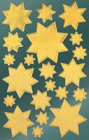 AVERY Zweckform 52807 Aufkleber Weihnachten 42 goldene Sterne (Weihnachtssticker aus Glanzpapier, selbstklebende Weihnachtdeko für Karten, Geschenke, DIY) 2 Bogen mit je 21 Sternstickern
