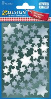 AVERY Zweckform 52812 Aufkleber Weihnachten 96 silberne Sterne (Weihnachtssticker aus Glanzpapier, selbstklebende Weihnachtdeko für Karten, Geschenke, DIY) 2 Bogen mit je 48 Sternstickern