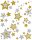 AVERY Zweckform 52952 Fensterbilder Weihnachten Sterne gold/silber (selbstklebende Fenstersticker, Weihnachtsdeko für Fenster, Fensterfolie ablösbar, beglimmert) 1 Bogen mit 6 Fensteraufklebern