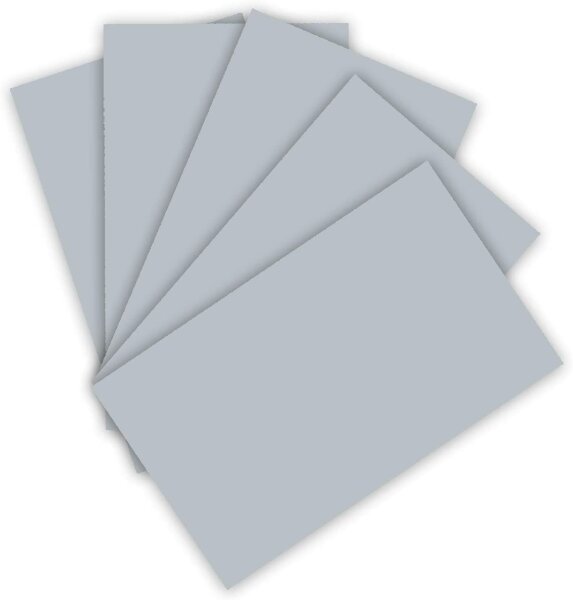 folia 6360 - Tonpapier 130 g/m², Tonzeichenpapier in silber, DIN A3, 50 Bogen, als Grundlage für zahlreiche Bastelarbeiten