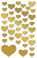 AVERY Zweckform 53282 Folien-Sticker gold Herzen 78 Aufkleber (Deko, Goldfolie, selbstklebend, Scrapbooking, Bullet Journal, Geburtstag, Hochzeit, Valentinstag, Karten, Fotoalbum, Gästebuch, Liebe)