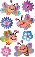 AVERY Zweckform 54053 Kinder Sticker Blumen (3D Effekt) 8...