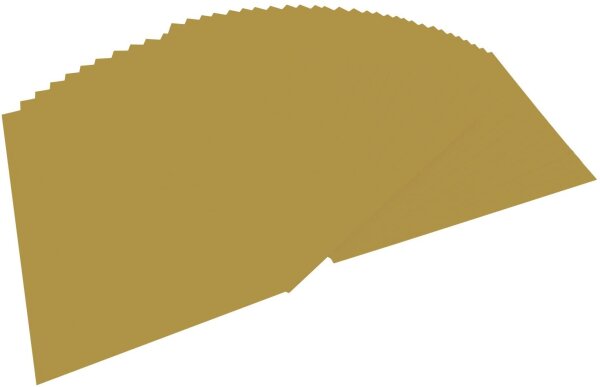 folia 6465 - Tonpapier gold matt, DIN A4, 130 g/qm, 100 Blatt - zum Basteln und kreativen Gestalten von Karten, Fensterbildern und für Scrapbooking