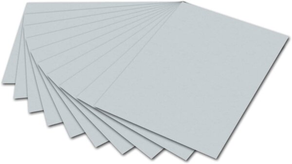 folia 6480 - Tonpapier hellgrau, DIN A4, 130 g/qm, 100 Blatt - zum Basteln und kreativen Gestalten von Karten, Fensterbildern und für Scrapbooking